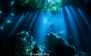 Natural light in cave in the Passage, Indonesia by Leena Roy 